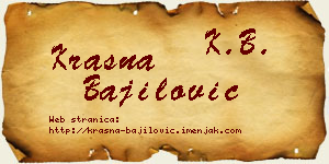 Krasna Bajilović vizit kartica